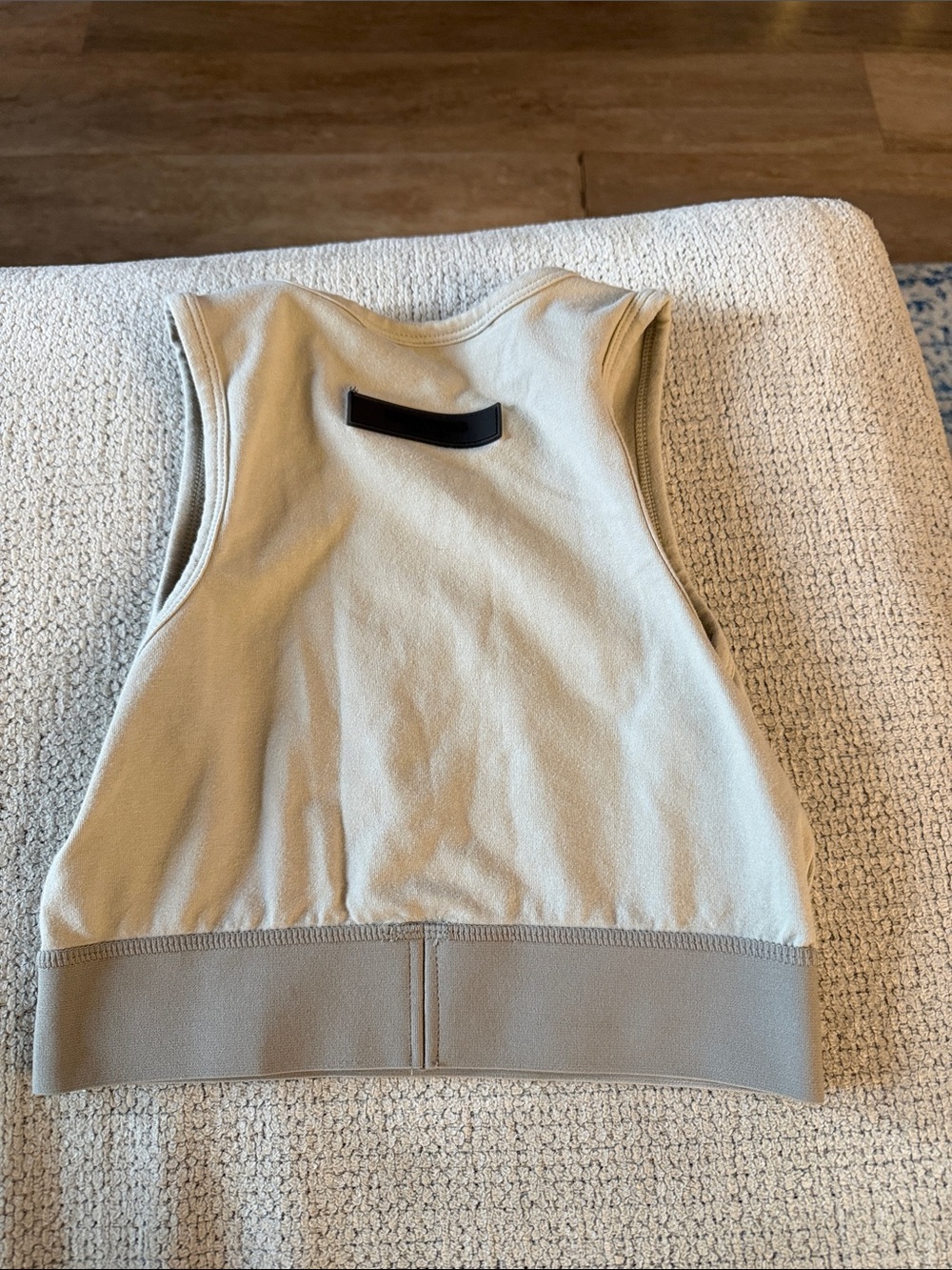 ESSENTIALS Neutral Beige Ribbed Hem Cropped Tank - Picture 2 of 8